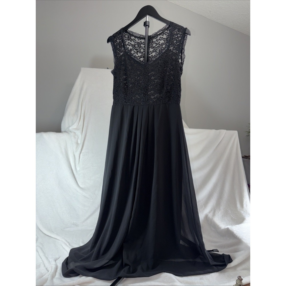 Classic Timeless Miusol Gown Black Lace Top Long Chiffon Skirt‎ Gown Med Elegant